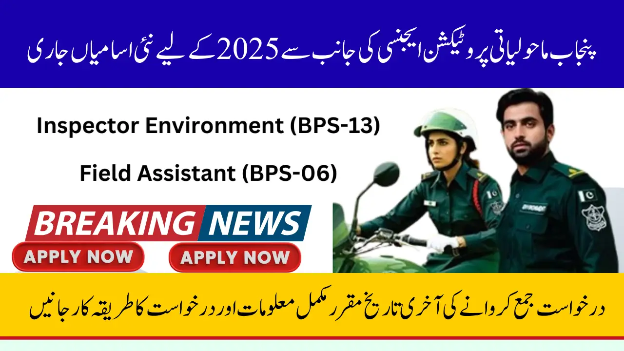 Punjab Environment Protection Agency Jobs 2025 Apply for BPS-13 and BPS-6 Vacancies Before Deadline